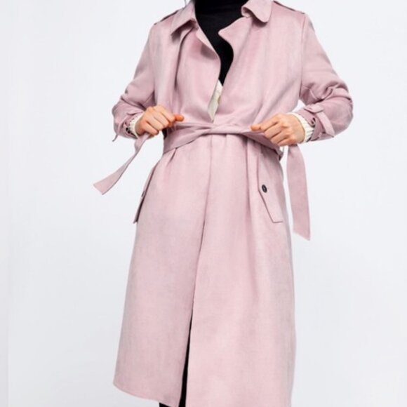 Zara Pink Trench Coat - Picture 1 of 3